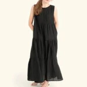 NWT LAUDE the Label Tiered Maxi SLEEVELESS LINED Dress Black MEDIUM M NEW